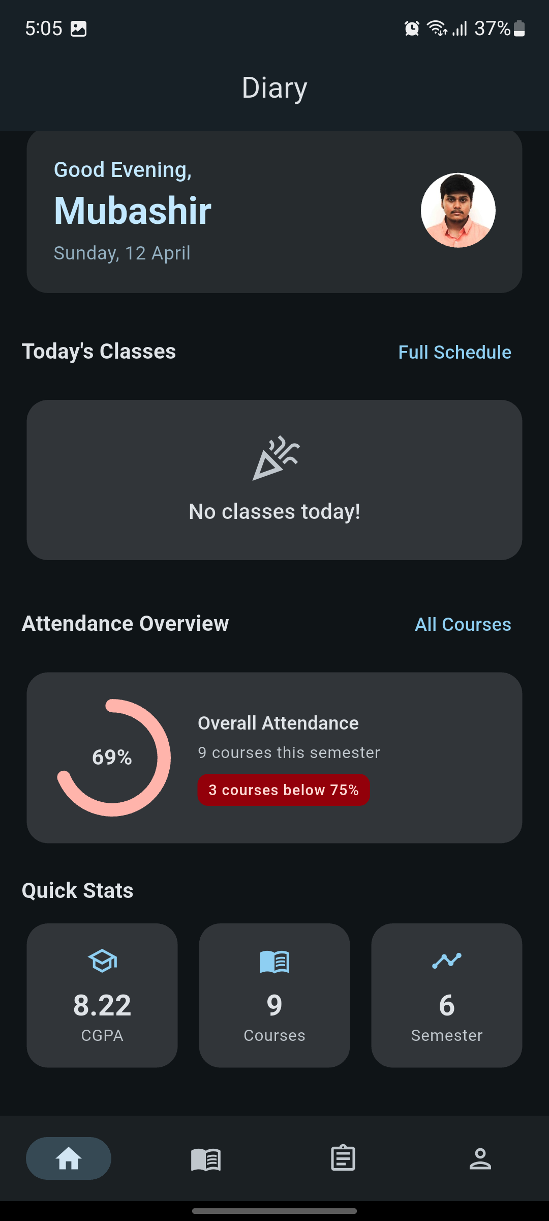 Student Buddy — Home scrolled